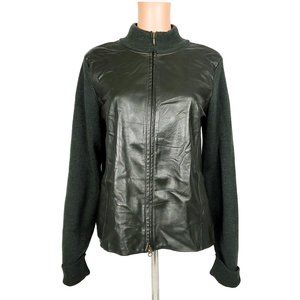 Pendleton Women's Leather Sweater Jacket Large L